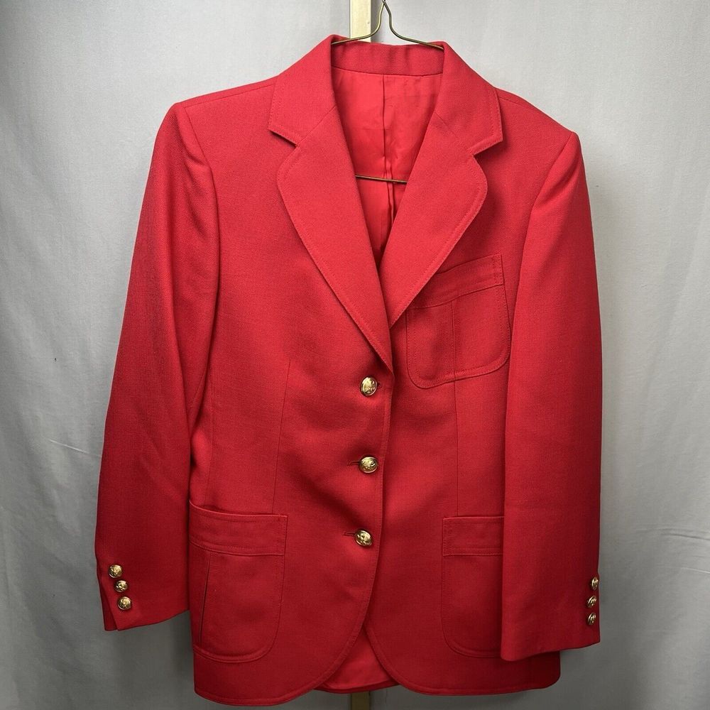 Stanley Blacker Vintage Classic‎ Navy Blue Blazer Womens 8 Wool Jacket